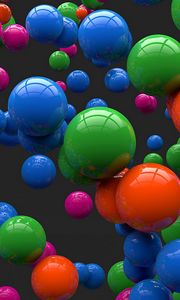 Preview wallpaper balls, colorful, flight, form