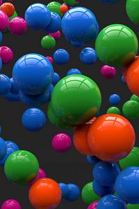 Preview wallpaper balls, colorful, flight, form