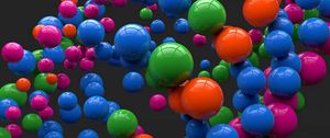 Preview wallpaper balls, colorful, flight, form