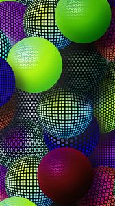 Preview wallpaper balls, colorful, mesh, set, variety