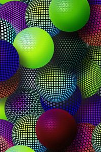 Preview wallpaper balls, colorful, mesh, set, variety