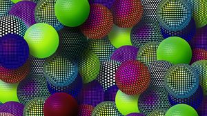 Preview wallpaper balls, colorful, mesh, set, variety