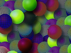 Preview wallpaper balls, colorful, mesh, set, variety