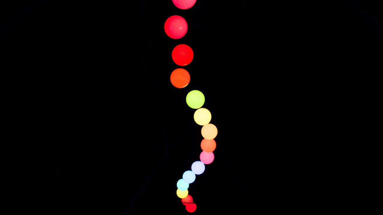 Wallpaper balls, colorful, neon, light