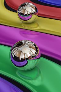 Preview wallpaper balls, colorful, rainbow, metal