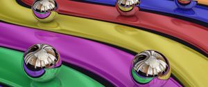 Preview wallpaper balls, colorful, rainbow, metal