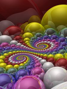 Preview wallpaper balls, colorful, rendering, shapes