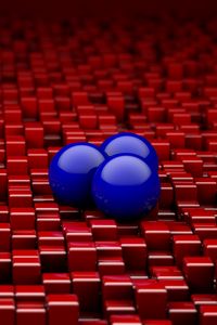 Preview wallpaper balls, cubes, red, blue, rendering