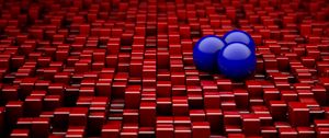 Preview wallpaper balls, cubes, red, blue, rendering