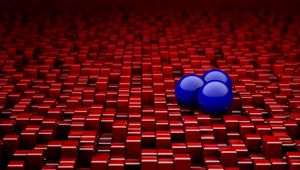 Preview wallpaper balls, cubes, red, blue, rendering