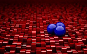 Preview wallpaper balls, cubes, red, blue, rendering