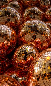 Preview wallpaper balls, decoration, glitter, reflection, mirror