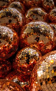 Preview wallpaper balls, decoration, glitter, reflection, mirror