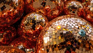 Preview wallpaper balls, decoration, glitter, reflection, mirror