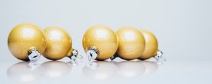 Preview wallpaper balls, decoration, golden, new year, christmas
