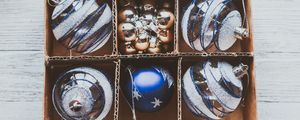 Preview wallpaper balls, decoration, new year, christmas, box