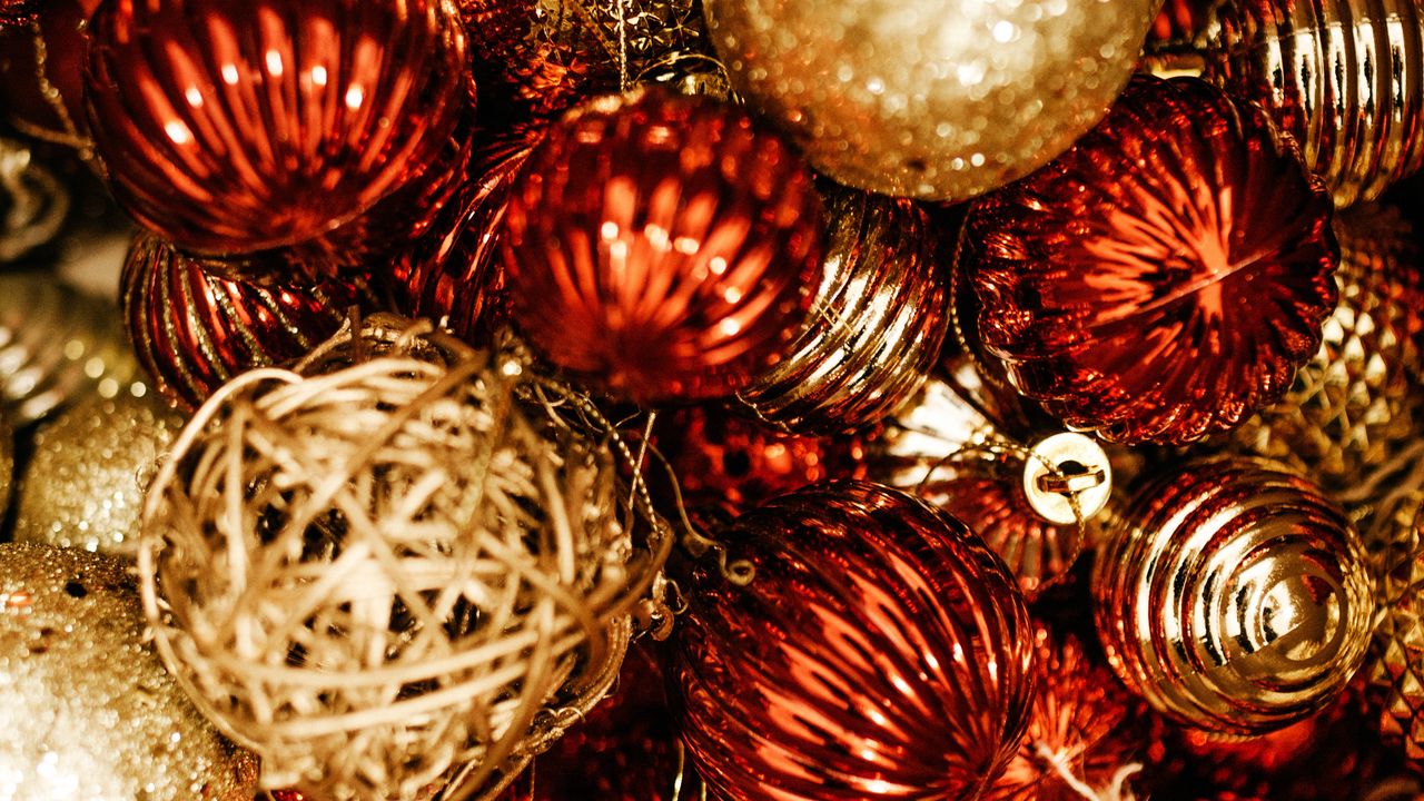 Wallpaper balls, decoration, shiny, new year, christmas