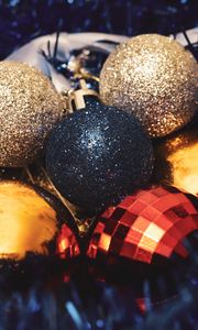 Preview wallpaper balls, decorations, tinsel, new year, christmas