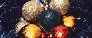 Preview wallpaper balls, decorations, tinsel, new year, christmas