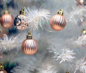 Preview wallpaper balls, decorations, tree, christmas, new year