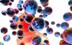 Preview wallpaper balls, explosion, color, metal