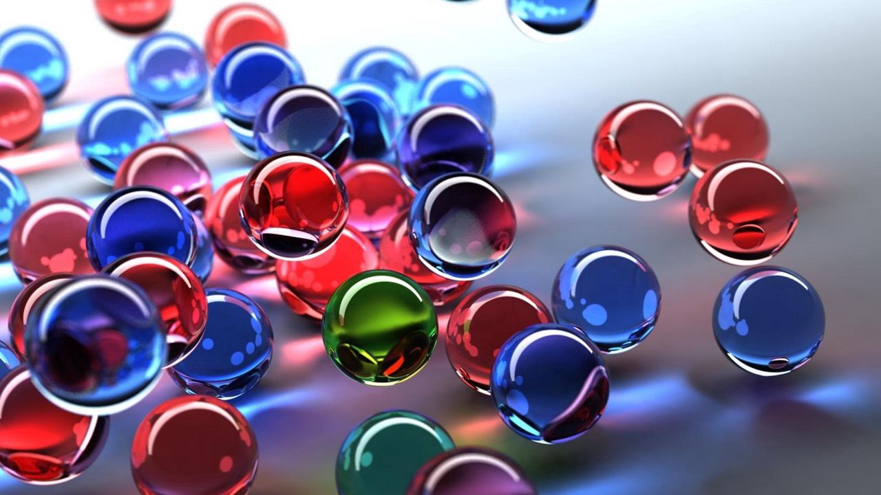 Wallpaper balls, flying, colorful, glass