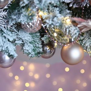 Preview wallpaper balls, garland, snow, christmas tree, new year, christmas