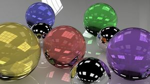 Preview wallpaper balls, glass, colored