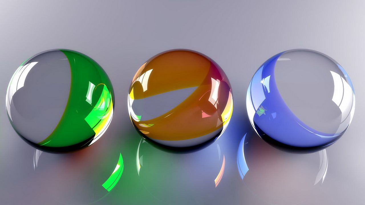 Wallpaper balls, glass, colorful, bright, surface