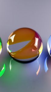 Preview wallpaper balls, glass, colorful, bright, surface