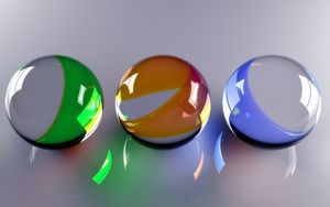 Preview wallpaper balls, glass, colorful, bright, surface