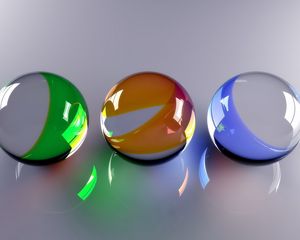 Preview wallpaper balls, glass, colorful, bright, surface