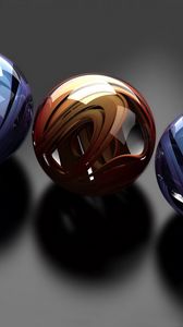 Preview wallpaper balls, glass, metal, sleek, form