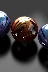 Preview wallpaper balls, glass, metal, sleek, form