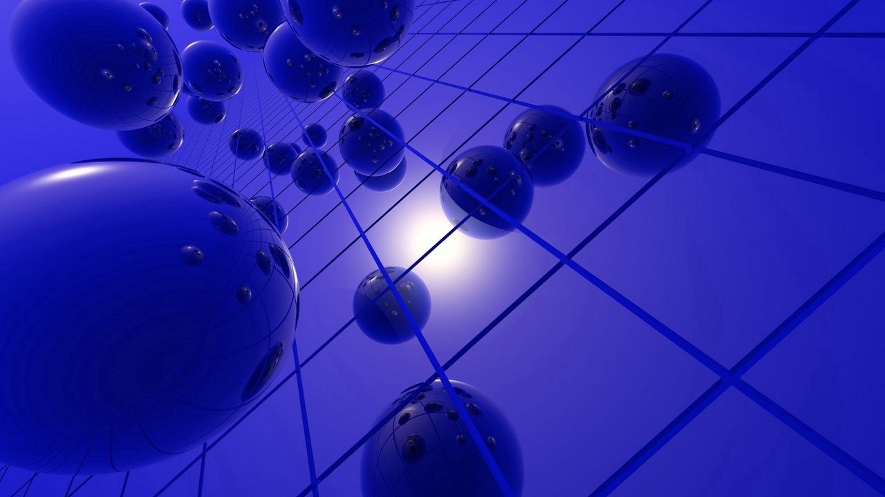 Wallpaper balls, glass, shape, space, neon