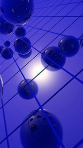 Preview wallpaper balls, glass, shape, space, neon