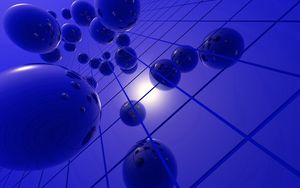 Preview wallpaper balls, glass, shape, space, neon