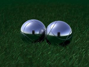Preview wallpaper balls, grass, reflection
