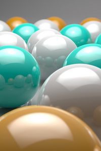 Preview wallpaper balls, green, yellow, white, smooth, shiny