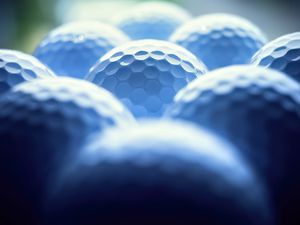 Preview wallpaper balls, honeycombs, relief, blue, blur