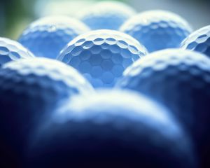 Preview wallpaper balls, honeycombs, relief, blue, blur