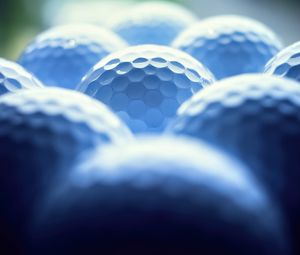 Preview wallpaper balls, honeycombs, relief, blue, blur