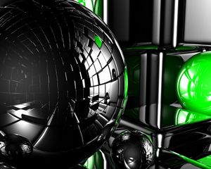 Preview wallpaper balls, huge, cube, light