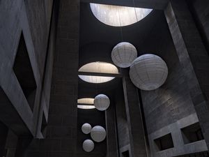 Preview wallpaper balls, lamps, building, interior