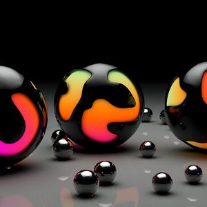 Preview wallpaper balls, light, size, surface, many