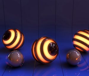 Preview wallpaper balls, light, surface, line, background