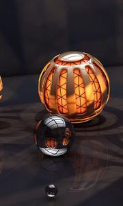 Preview wallpaper balls, lights, rendering