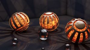 Preview wallpaper balls, lights, rendering