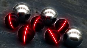 Preview wallpaper balls, lights, shine, shape
