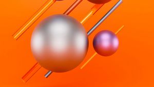Preview wallpaper balls, lines, colorful, bright, 3d